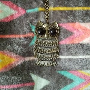 Large Antique Owl Necklace